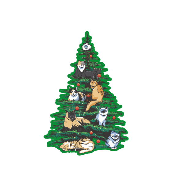 Kinder T-Shirt Katzen-Weihnachtsbaum