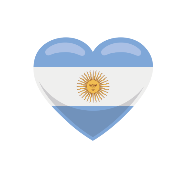 Kinder T-Shirt Argentinien Flagge herzform