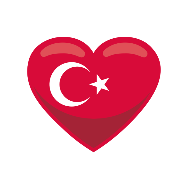 Dekokissen-Set Herz Türkei Flagge