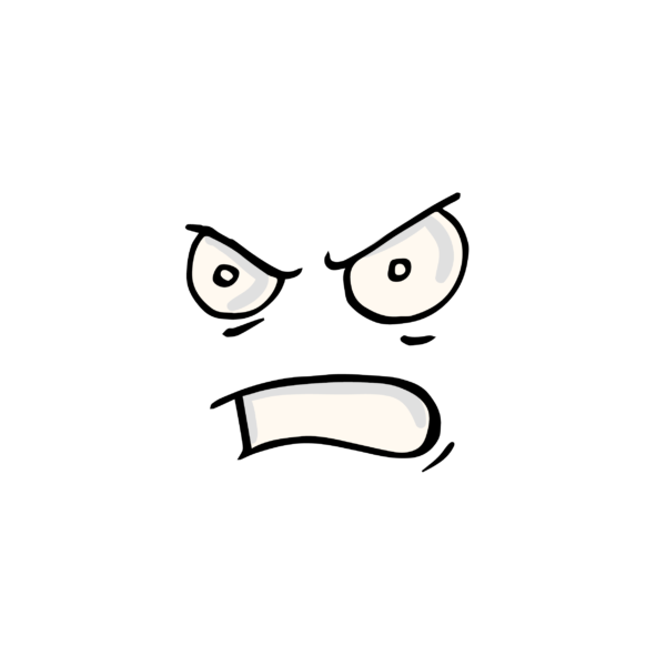 Kinder T-Shirt Cartoon Face Angry