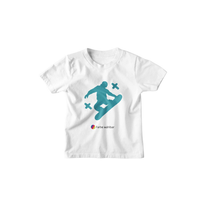 Kinder T-Shirt Snowboarder Onehand Silhouette