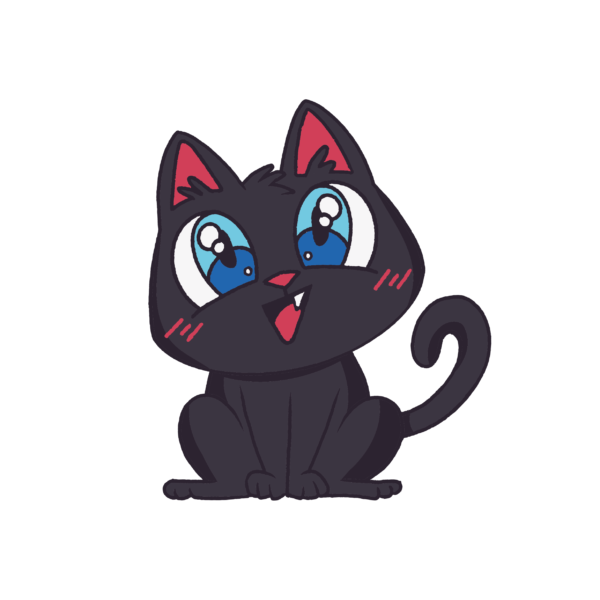 Kinder T-Shirt Anime Cute Cat