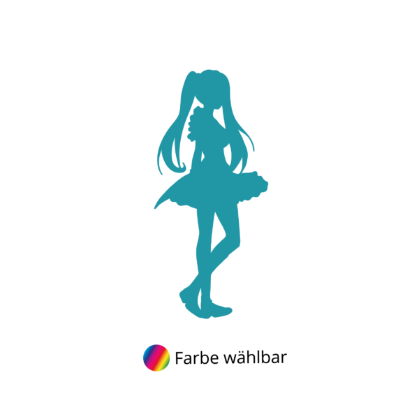 Kinder T-Shirt Anime Girl Silhouette