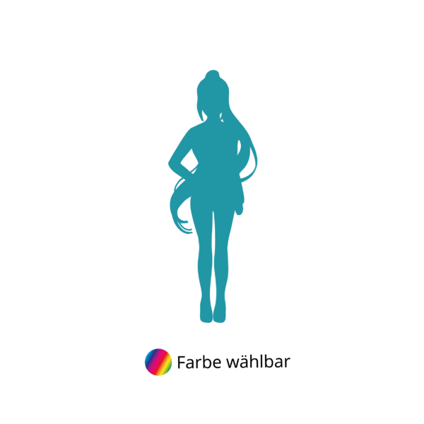 Kinder T-Shirt Anime longhair Girl Silhouette