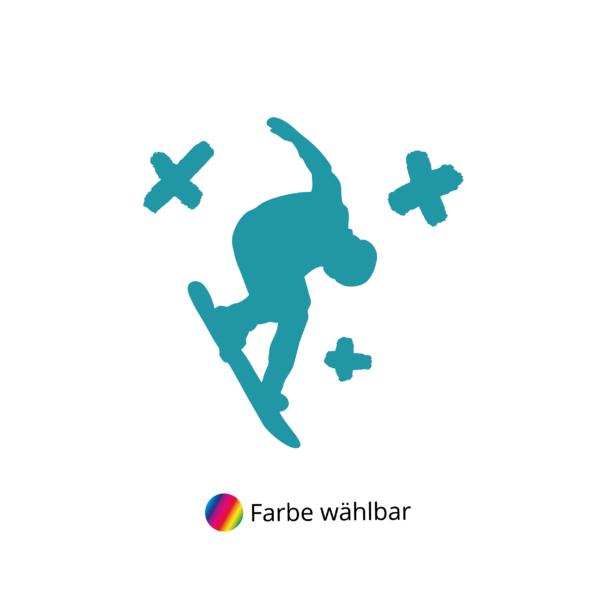 Kinder T-Shirt Snowboarder Jump Silhouette