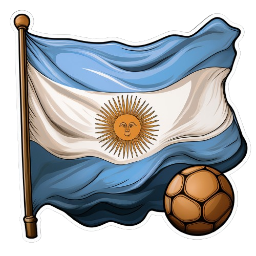 Kinder T-Shirt Argentinien Flagge mit Ball
