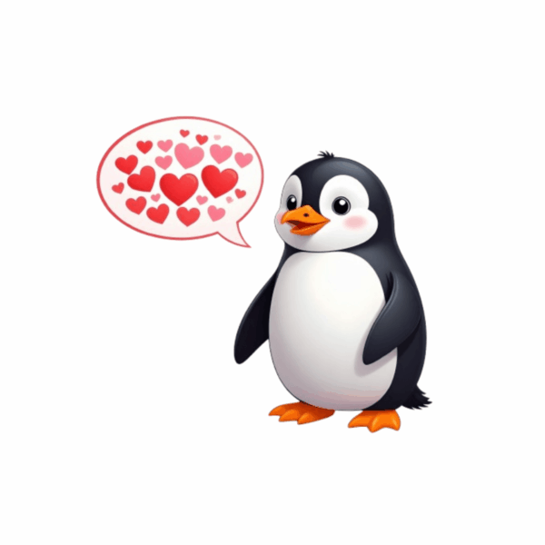 Kinder T-Shirt Pinguin mit Herz