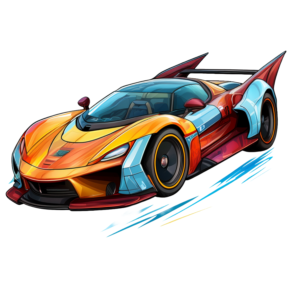 Schulrucksack-Set watercolor Supercar