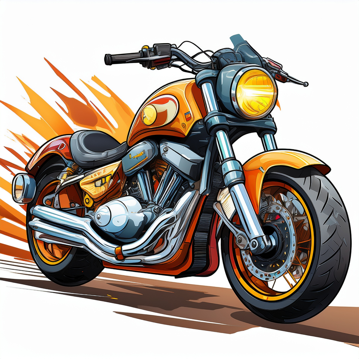 Schulrucksack-Set Cartoon Motorrad