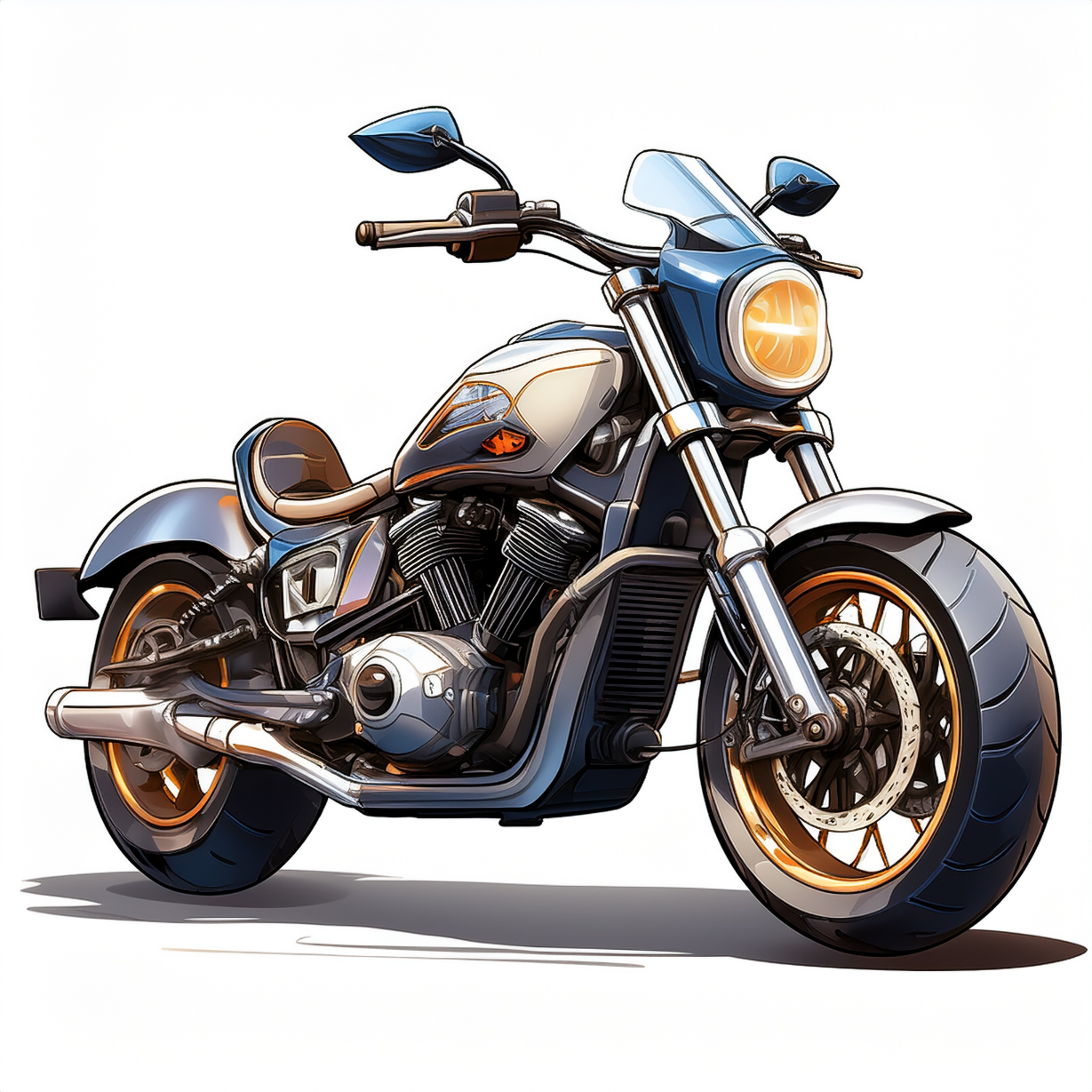 Schulrucksack-Set Cruiser-Motorrad