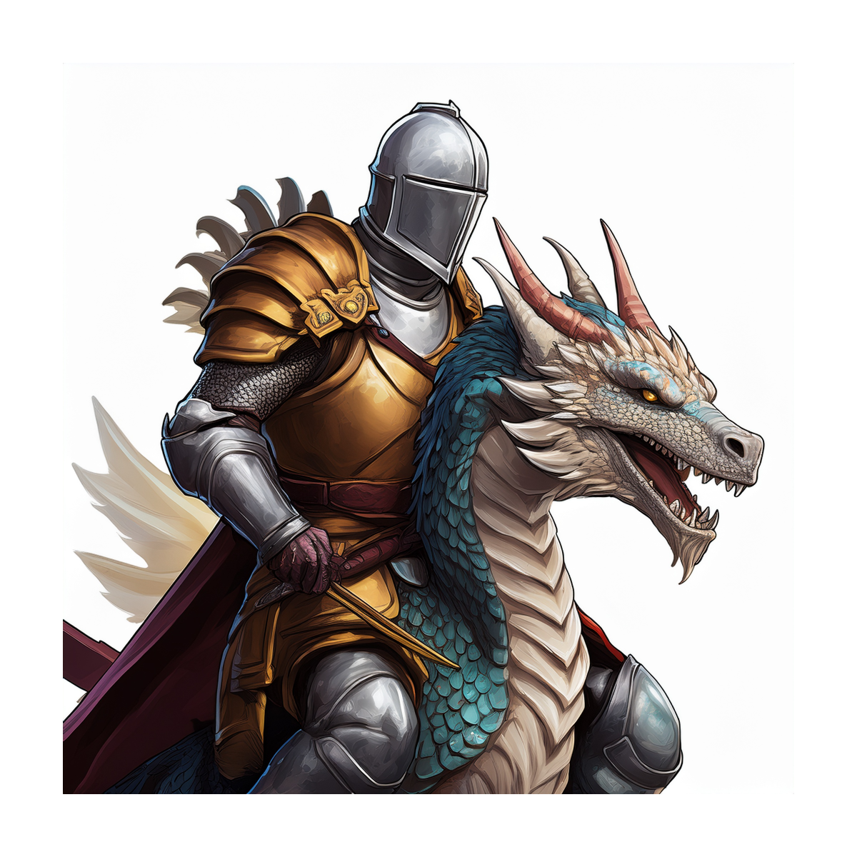 Kinder T-Shirt Ritter auf Drachen