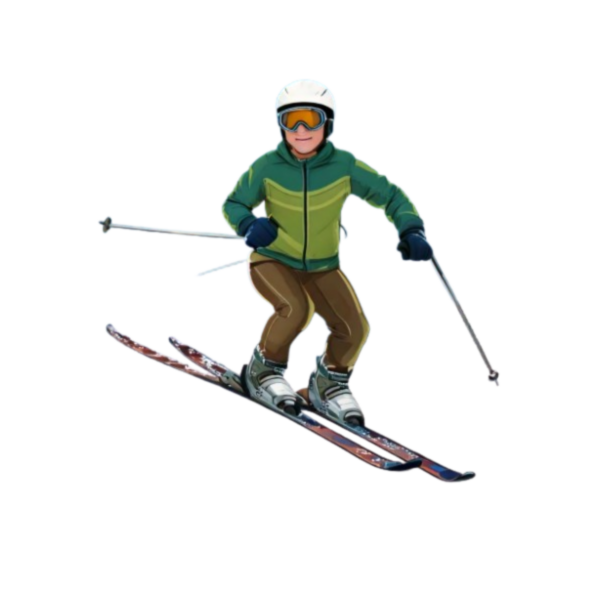 Kinder T-Shirt Comic Skifahrer
