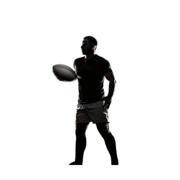 Kinder T-Shirt Rugbyspieler Silhouette