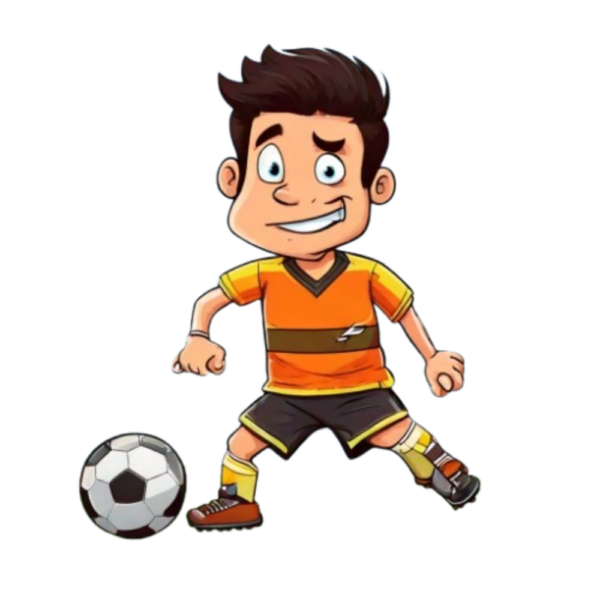 Kinder T-Shirt Comic Fussballspieler
