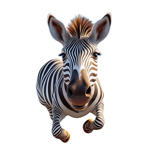 Kinder T-Shirt Süsses Zebra Springt nach Vorne