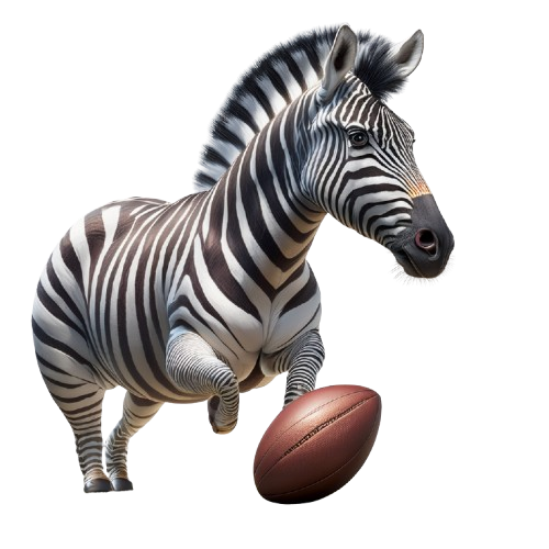 Kinder T-Shirt Süsses Zebra Spielt Rugby