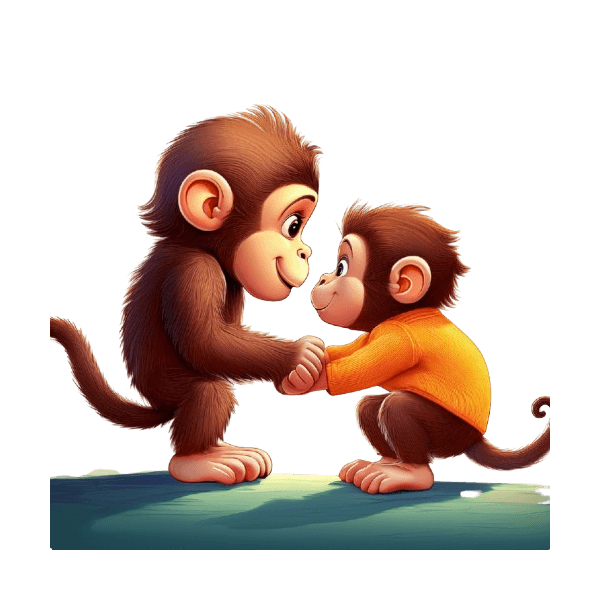 Kinder T-Shirt Zwei süsse Affen-Babies