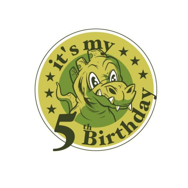 Kinder T-Shirt Dino mit Geburtstagszahl 5