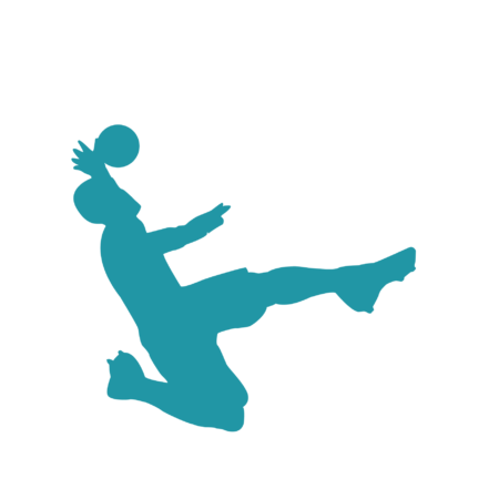 Dekokissen-Set Fussballer Jump Silhouette