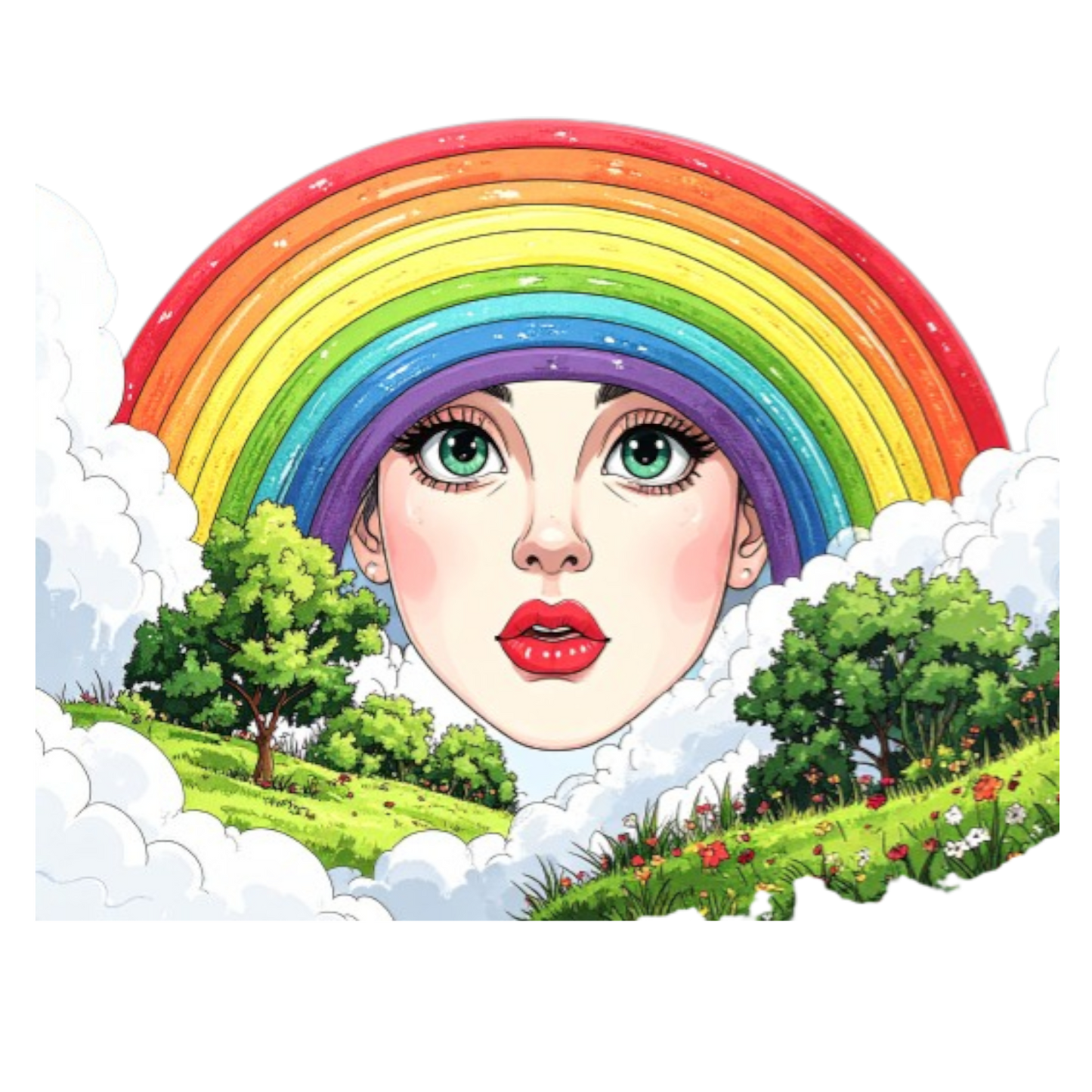 Baby- Body Set 3teilig Regenbogengesicht 1