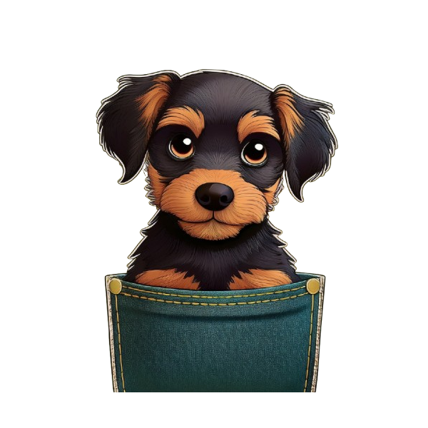 Kinder T-Shirt Dog in Pocket