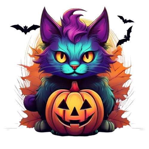 Kinder T-Shirt Halloween Pumpkin Cat