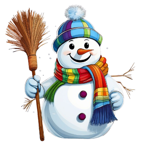 Kinder T-Shirt Schneemann mit Besen