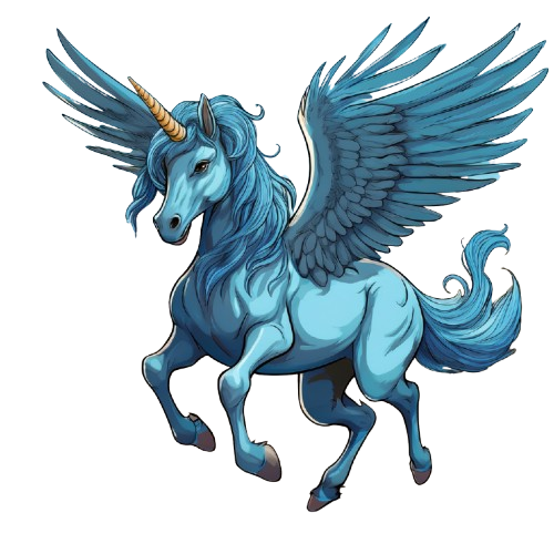 Kinder T-Shirt Blue winged Unicorn