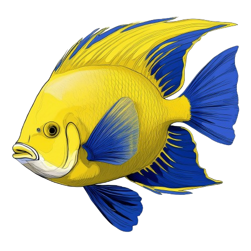 Kinder T-Shirt Fisch Gelb-Blau