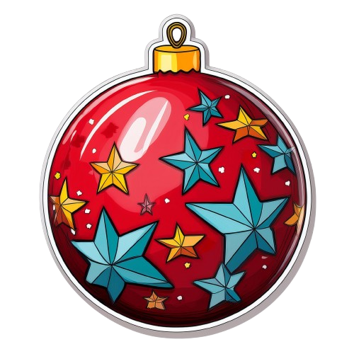 Kinder T-Shirt Weihnachtskugel rot mit Sterne