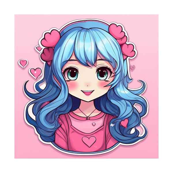 Kinder T-Shirt Anime Love Face