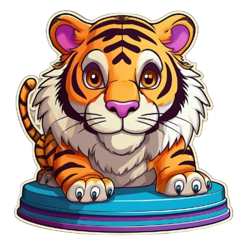 Dekokissen-Set Zirkus Tiger auf Podest