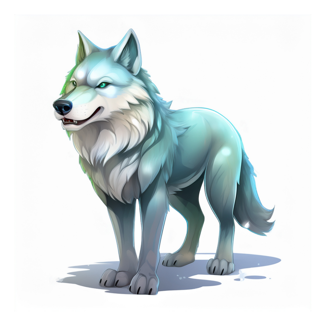 Kinder T-Shirt leuchtender Wolf
