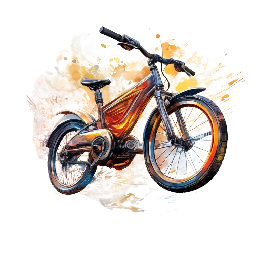Kinder T-Shirt Aquarell-Fahrrad