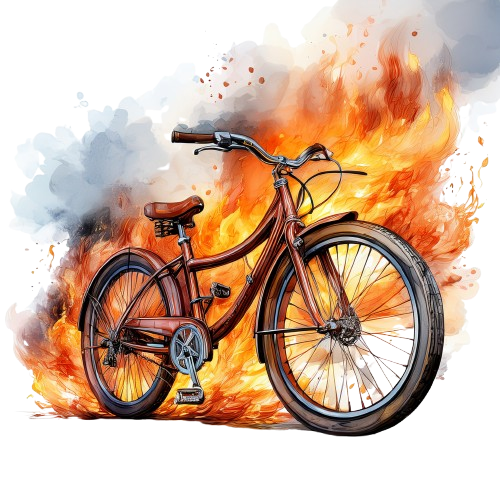 Kinder T-Shirt brennendes Aquarell Fahrrad 3