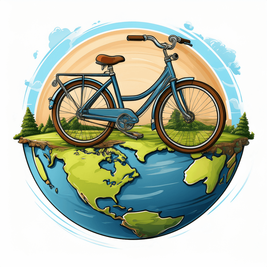 Kinder T-Shirt Fahrrad auf der Erde