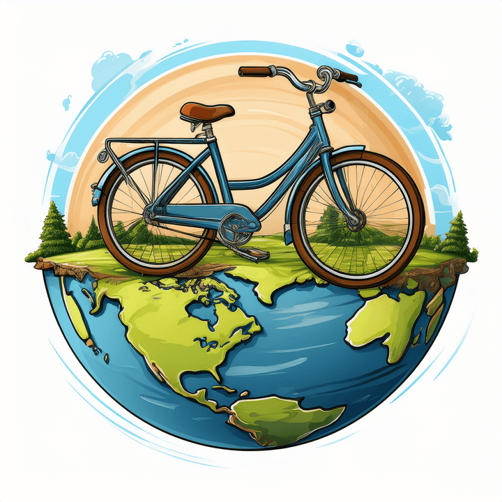 Kinder T-Shirt Fahrrad auf der Erde