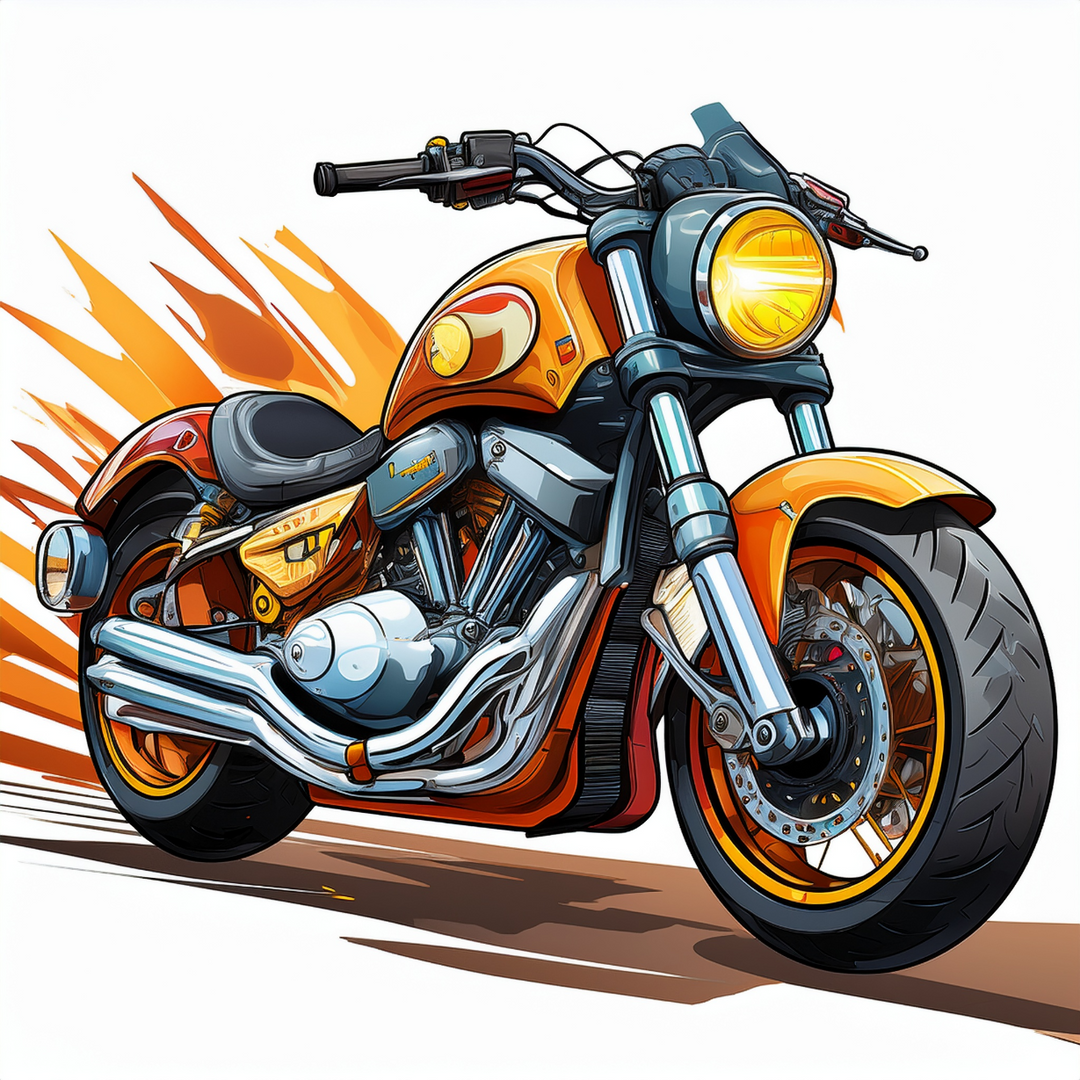 Kinder T-Shirt Cartoon Motorrad