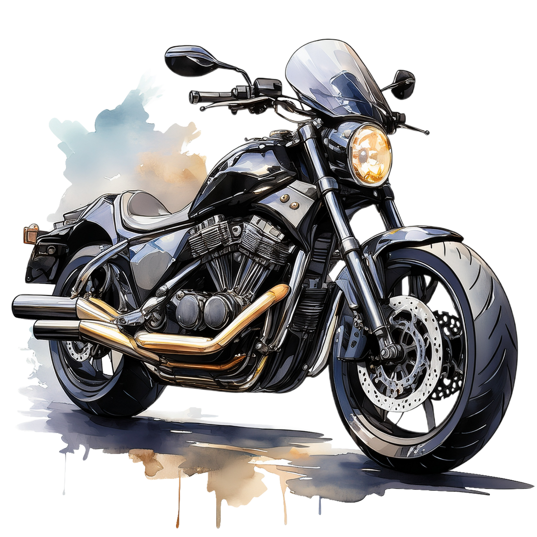 Kinder T-Shirt Schwarzes Motorrad