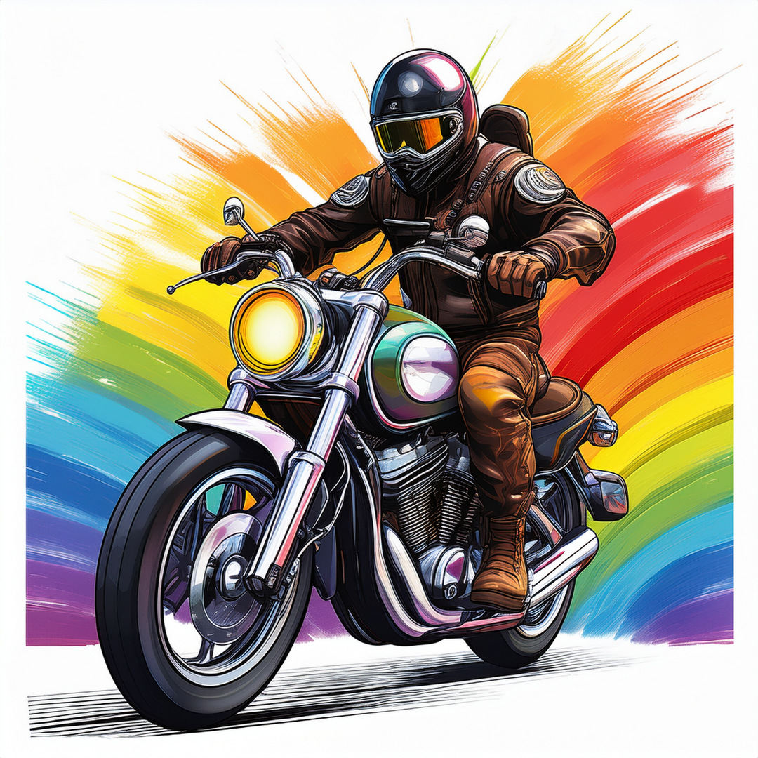 Kinder T-Shirt Biker auf Motorrad