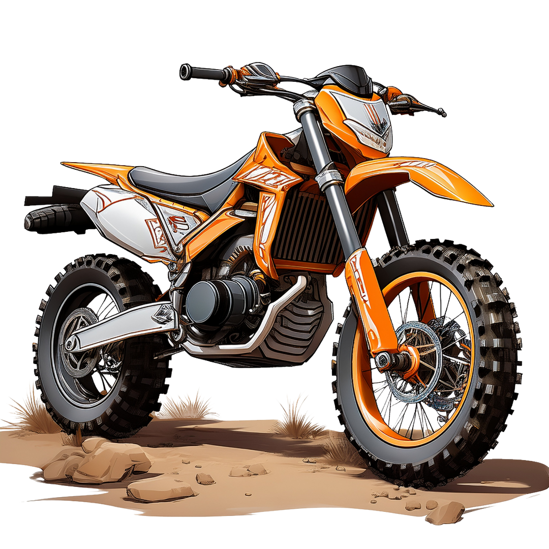 Kinder T-Shirt orangefarbenes Dirtbike