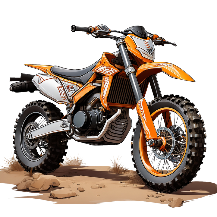 Kinder T-Shirt orangefarbenes Dirtbike