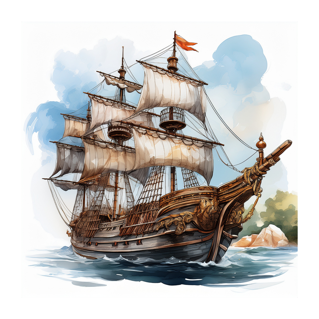 Kinder T-Shirt Piratenschiff