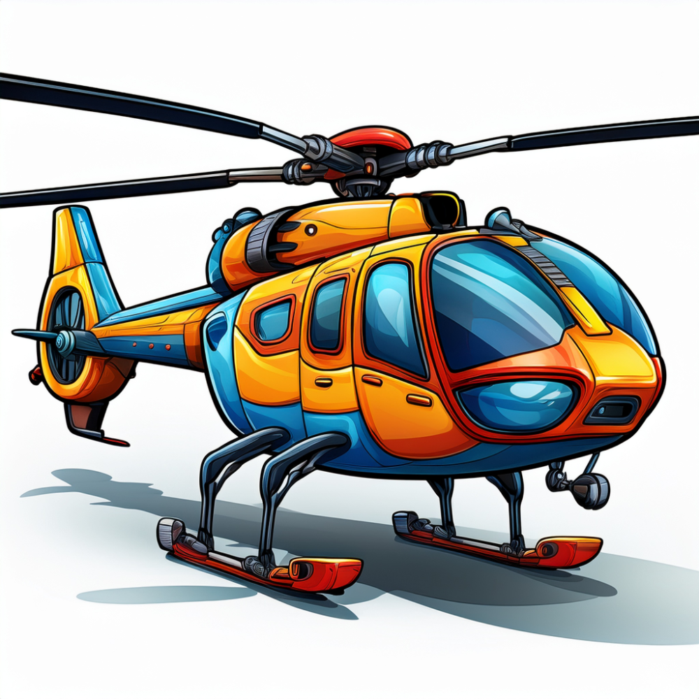 Kinder T-Shirt Cartoon Hubschrauber