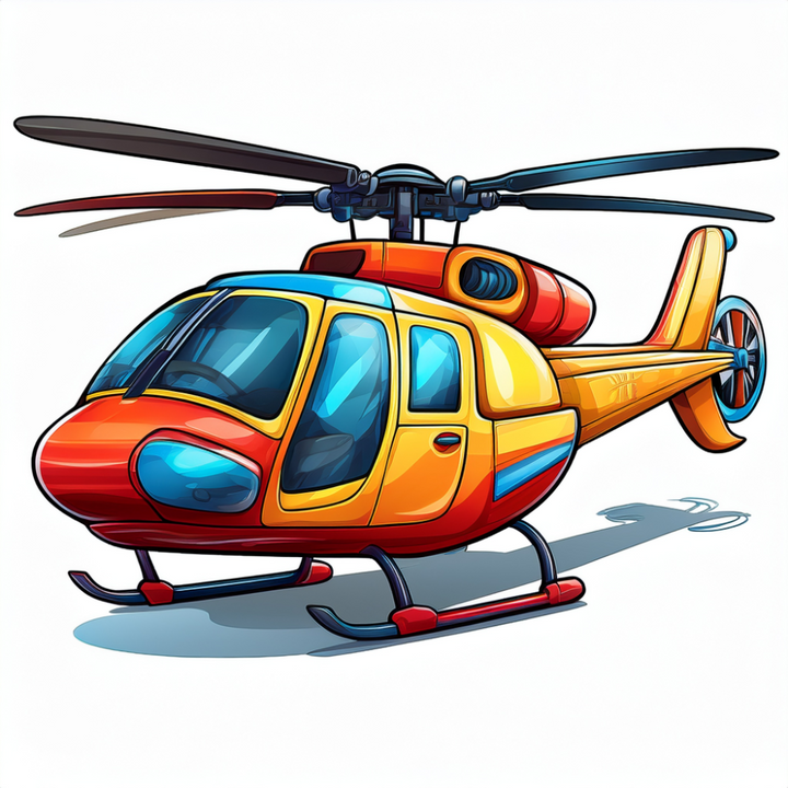 Kinder T-Shirt Cartoon Hubschrauber 2