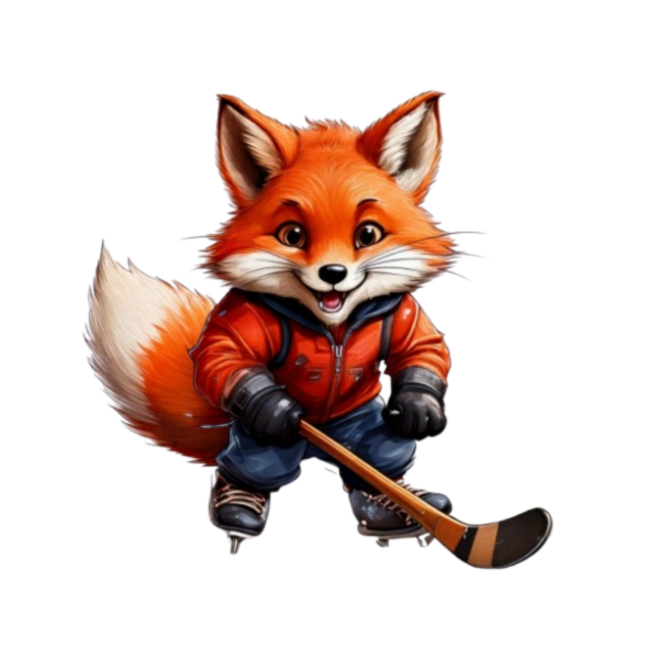 Kinder T-Shirt  Fuchs spielt Eishockey