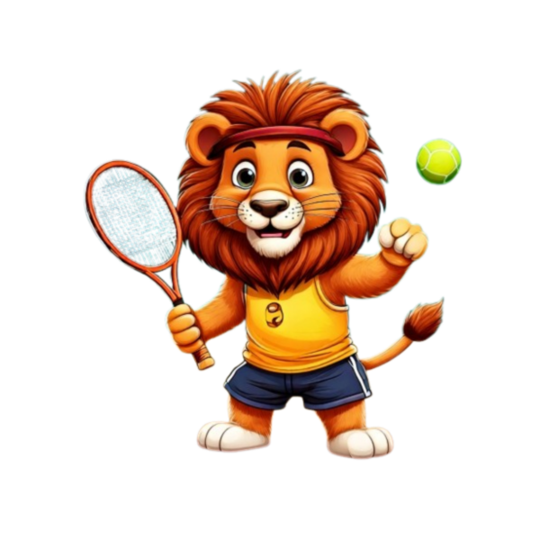 Kinder T-Shirt Löwe spielt Tennis