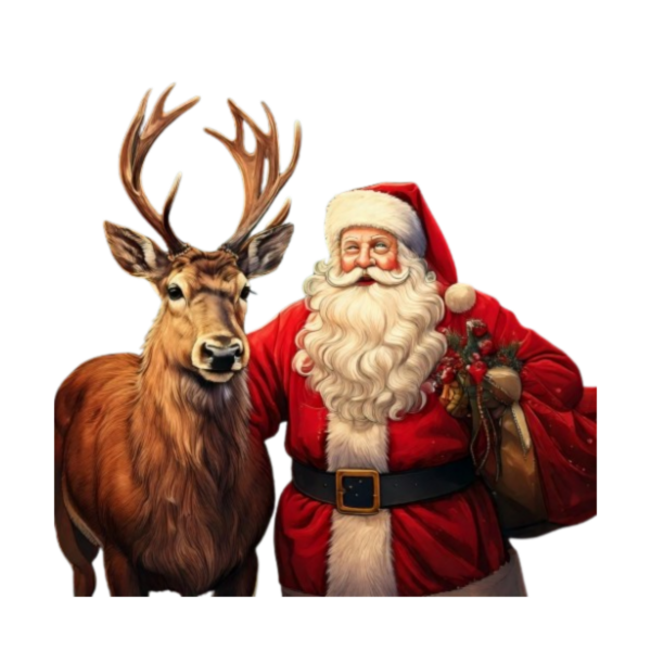 Kinder T-Shirt Weihnachtsmann mit Renntier