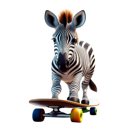 Kinder T-Shirt Zebra fährt auf Skateboard