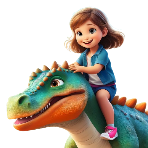 Kinder T-Shirt Mädchen auf Dinosaurier